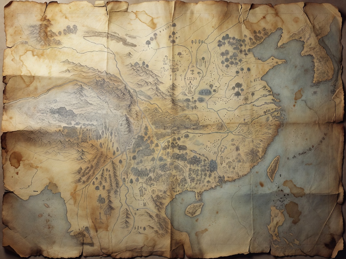 An ancient faded map of a lost empire