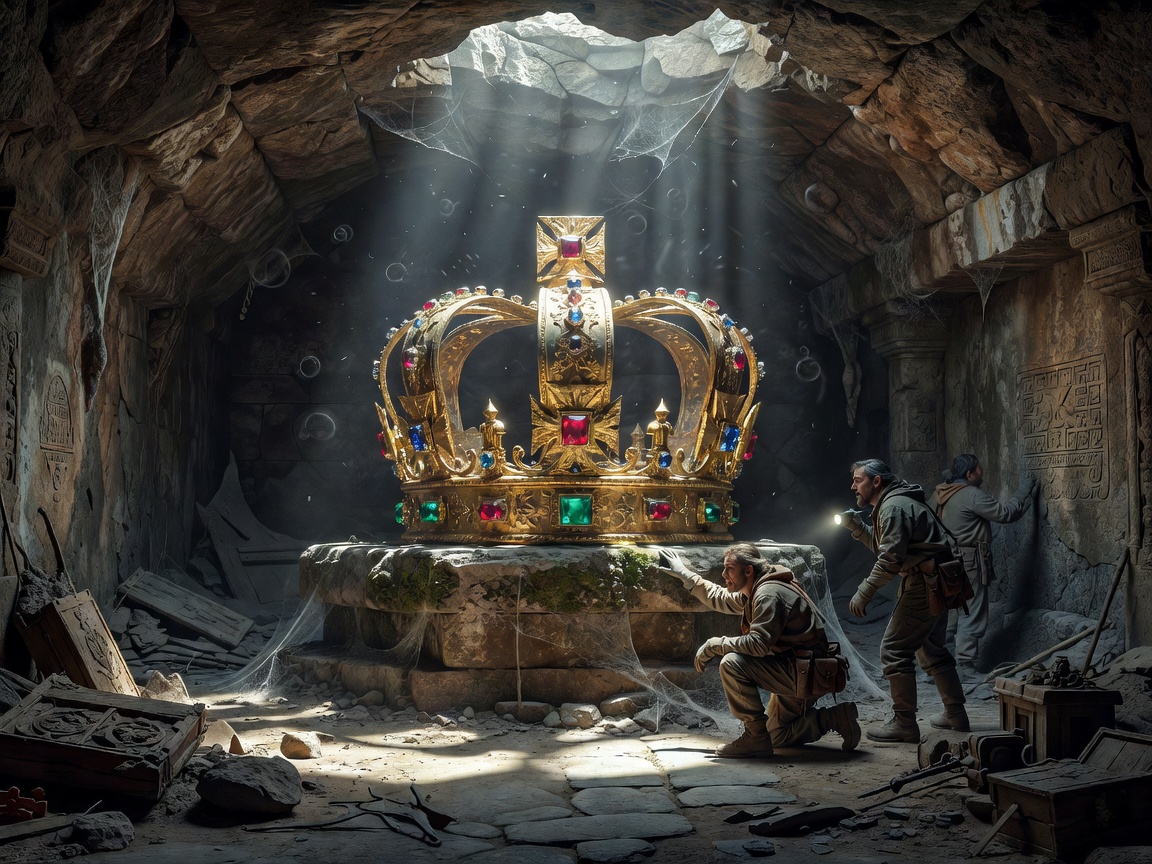 A rediscovered golden crown from an ancient monarch