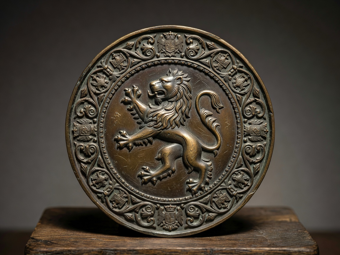 An intricately carved royal seal made of bronze